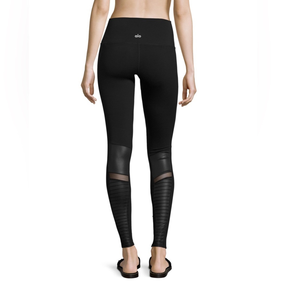 Alo Yoga Moto Sport Leggings with Mesh Panels
